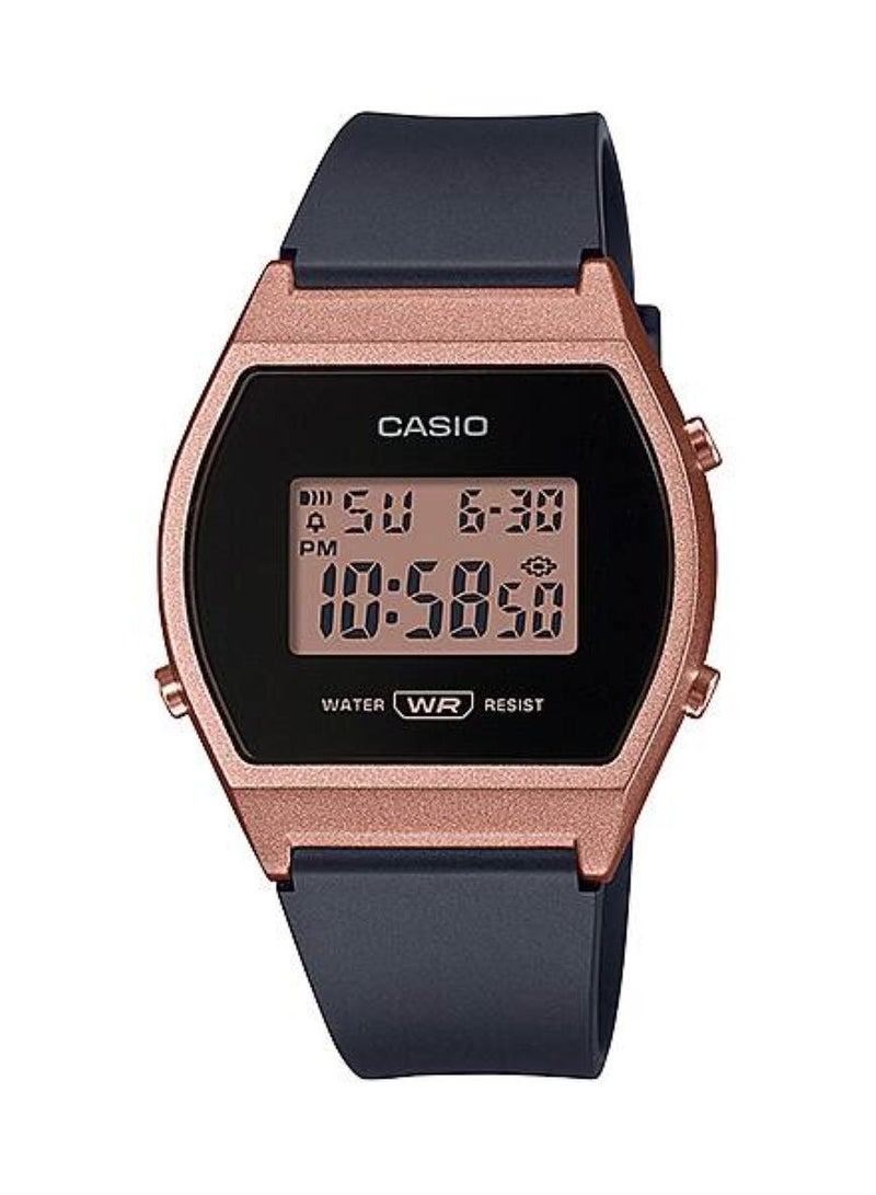 CASIO ساعة كاسيو LW-204-1A باللون الأسود والذهبي الوردي بتصميم رياضي للنساء كاجوال - Image 1