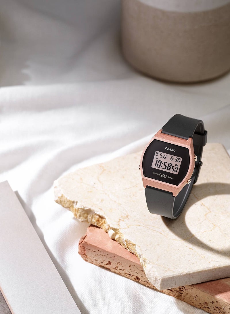 CASIO ساعة كاسيو LW-204-1A باللون الأسود والذهبي الوردي بتصميم رياضي للنساء كاجوال - Image 2