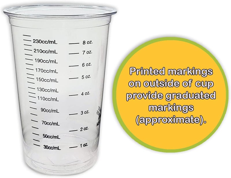 NSI 20 8oz Disposable Graduated Clear Plastic Cups for Mixing Paint, Stain, Epoxy, Resin - Image 3