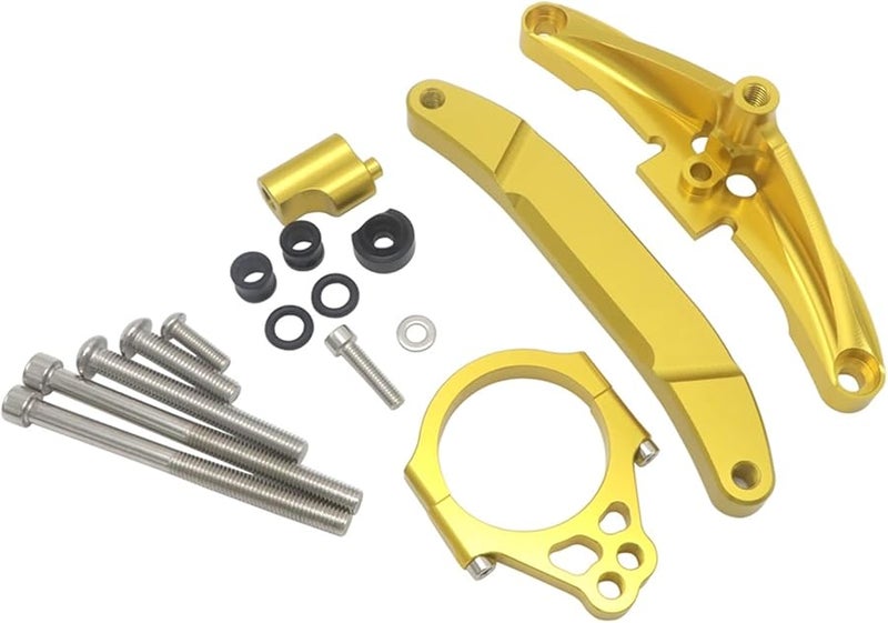 Yamaha FZ1 FAZER Motorcycle CNC Aluminum Steering Damper Bracket Set In A Gold - Image 2