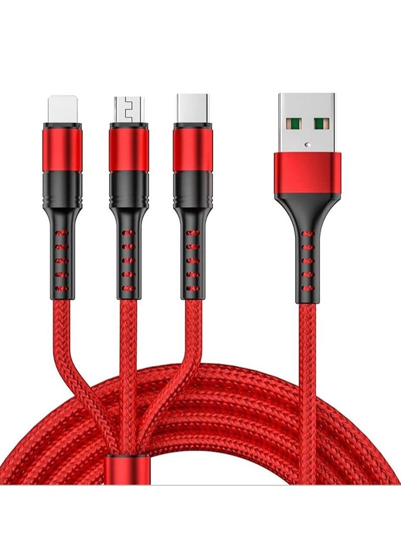 3 in 1 Multi 5A original fast charging 1.2m cable, CE, FCC, ROSH Certified, Lighting/Type C/Micro, compatible with iPhone 3A /Huawei/Samsung/OPPO vooc/Xiaomi/Honor TYPE C 5a - Image 1