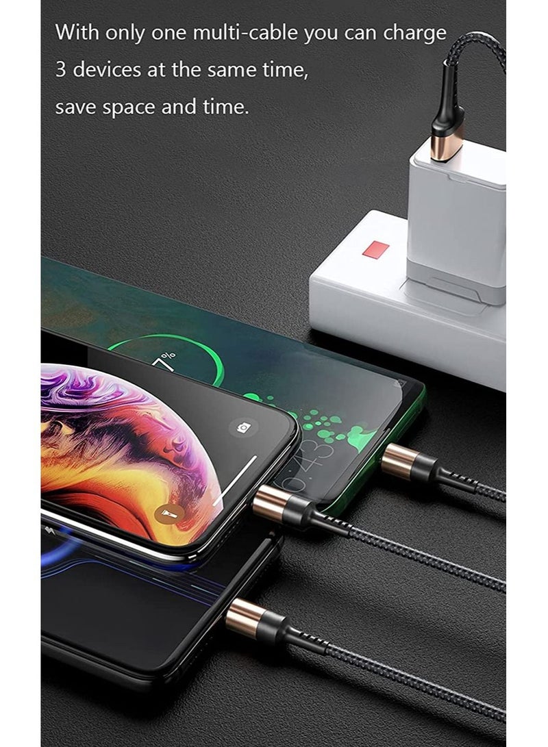 3 in 1 Multi 5A original fast charging 1.2m cable, CE, FCC, ROSH Certified, Lighting/Type C/Micro, compatible with iPhone 3A /Huawei/Samsung/OPPO vooc/Xiaomi/Honor TYPE C 5a - Image 2