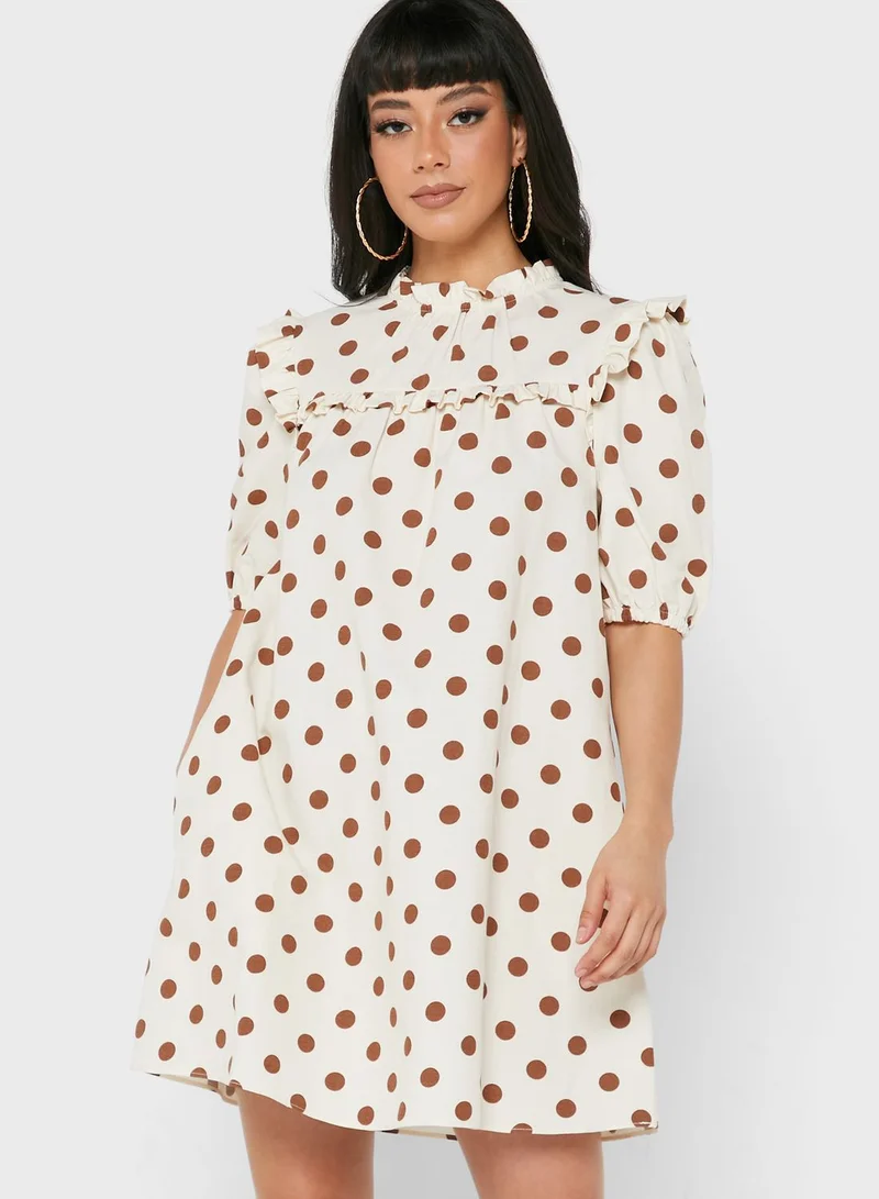 ALIGNE Printed Ruffle Detail Dress