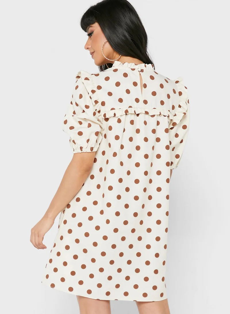 ALIGNE Printed Ruffle Detail Dress