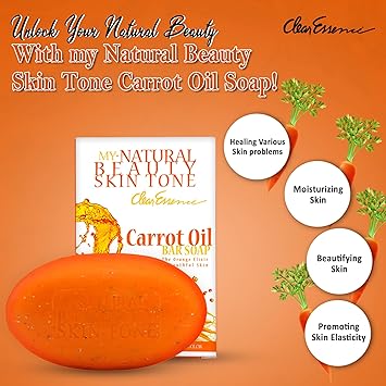 Clear Essence My Natural Beauty Skin Tone Carrot Oil Bar Soap 173g - Image 5