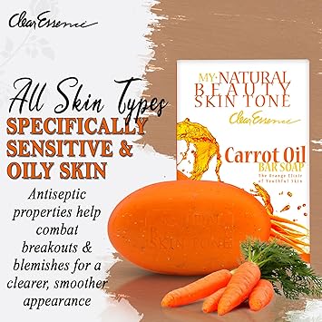 Clear Essence My Natural Beauty Skin Tone Carrot Oil Bar Soap 173g - Image 4