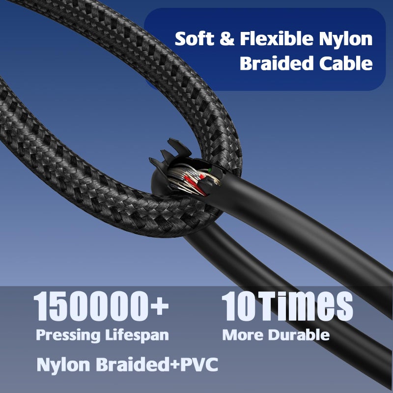 AuxLink XLR Male to 1/4 Cable 25ft 2 Pack, Balanced TRS to 6.35mm Gold-Plated Connectors Nylon Braided, Quarter Inch to XLR Male Cable - Image 5