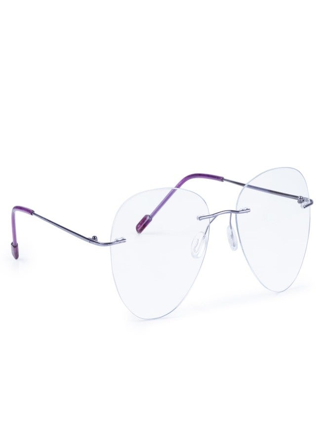 Redex Rimless Aviator Bifocal Reading Glasses Anti Glare Protection For Men Women Power Available 0.50 0.75 1.00 1.25 1.50 1.75 2.00 2.25 2.50 2.75 3.00 3.25 3.50 3.75 4.00 (1.50, purple) - Image 1