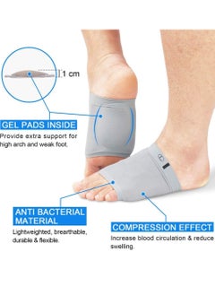 KASTWAVE Compression Arch Support Sleeves, Plantar Fasciitis Socks, Cushioned Arch Support Braces Gel Pads for Flat Foot Pain, Relief Plantar Fasciitis Heel Spurs, Ankle Injuries 1Pairs  - Image 4