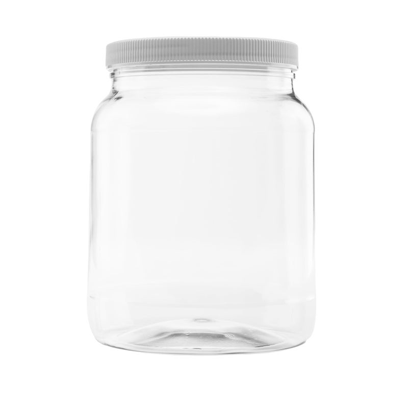 CLEARVIEW CONTAINERS  64 Ounce Plastic Half Gallon Jar with 110400 Leak Proof Seal Lid  Food Grade and BPA Free 64oz 1pk