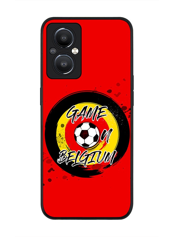 Stylizedd Rugged Black edge case for Reno8 Z 5G / Reno8 Lite 5G / Reno7 Z 5G Slim fit Soft Case Flexible Rubber Edges Anti Drop TPU Gel Thin Cover - Game on Belgium - Image 1