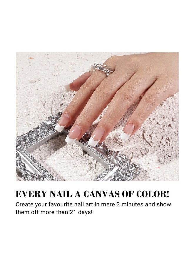 ميلودي سوزي 30 قطعة من شرائح أظافر الجل شبه المعالجة (فرنسية بيضاء) - تعمل مع مصباح الأظافر، بجودة الصالون، تدوم طويلاً، سهلة الاستخدام والإزالة - تتضمن 2 من منصات التحضير ومبرد أظافر وعصا خشبية - Image 4