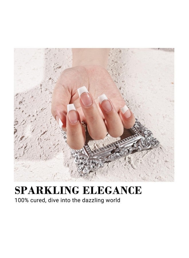 ميلودي سوزي 30 قطعة من شرائح أظافر الجل شبه المعالجة (فرنسية بيضاء) - تعمل مع مصباح الأظافر، بجودة الصالون، تدوم طويلاً، سهلة الاستخدام والإزالة - تتضمن 2 من منصات التحضير ومبرد أظافر وعصا خشبية - Image 2