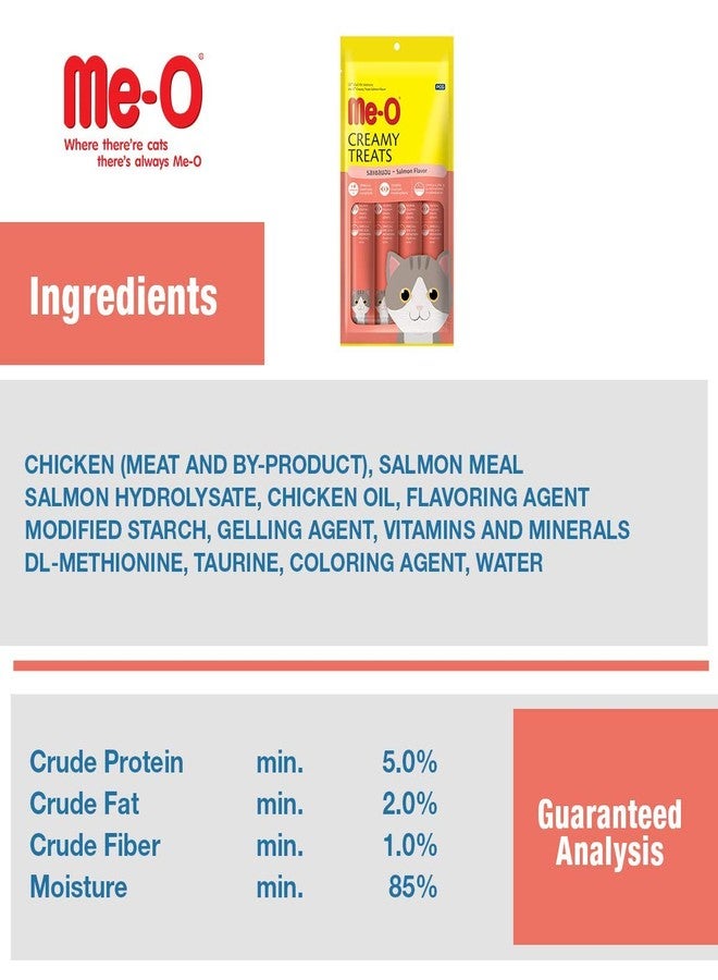 Me-O Creamy Cat Treats - Salmon Flavor, Small, 60g - Image 4