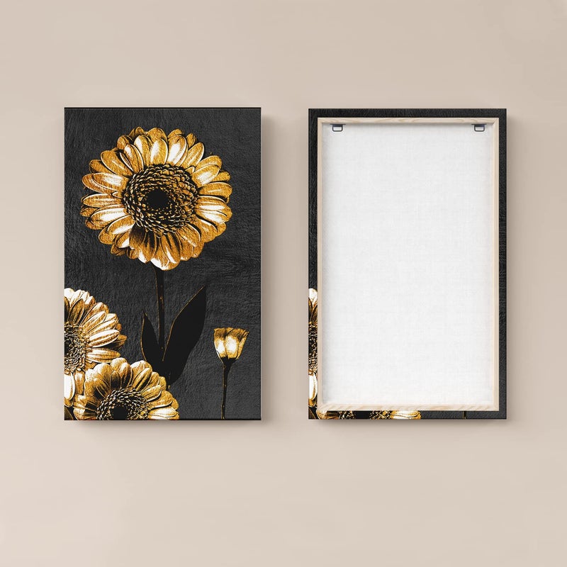PAPER PLANE DESIGN Luxury Big Painting For Living Room Large Size Framed Panels Canvas 30 inch x 54 inch (GOLDEN FLOWERS) - Image 4