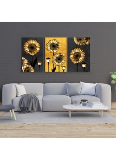 Paper Plane Design PAPER PLANE DESIGN Luxury Big Painting For Living Room Large Size Framed Panels Canvas 30 inch x 54 inch (GOLDEN FLOWERS)  - Image 2