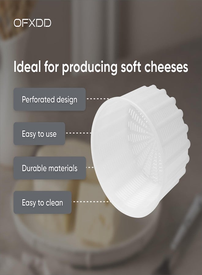 OFXDD Cheese Mold for Cheese Making 20 oz - Cheese Making Basket for Ricotta, Feta, Camembert - Strainer Perforated Plastic Molds for Making Soft Cheese All Types, 2 Pcs - Image 3
