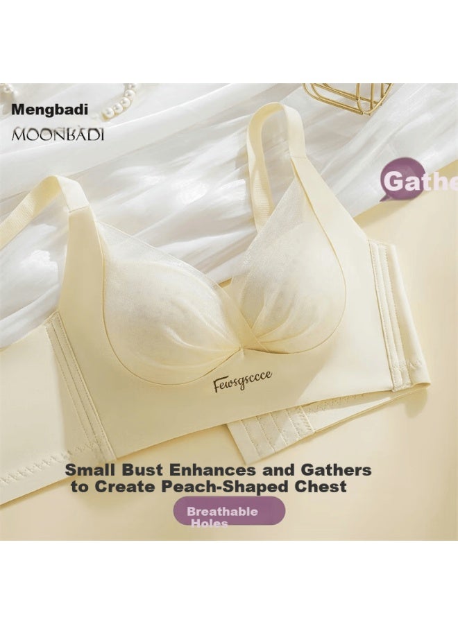 Moonbadi Women's Small Bust Push-up Bra Mesh Wireless Beauty Salon Shaping Side Support Bra - Image 1