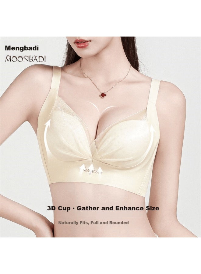 Moonbadi Women's Small Bust Push-up Bra Mesh Wireless Beauty Salon Shaping Side Support Bra - Image 2