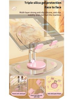 MAANGE Tablet Stand, Acrylic Foldable Adjustable Transparent iPad Stand for iPad/Pro/Air and Tablet (Pink)  - Image 2