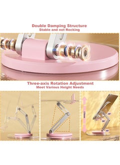 MAANGE Tablet Stand, Acrylic Foldable Adjustable Transparent iPad Stand for iPad/Pro/Air and Tablet (Pink)  - Image 4
