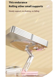 MAANGE Tablet Stand, Acrylic Foldable Adjustable Transparent iPad Stand for iPad/Pro/Air and Tablet (Pink)  - Image 5