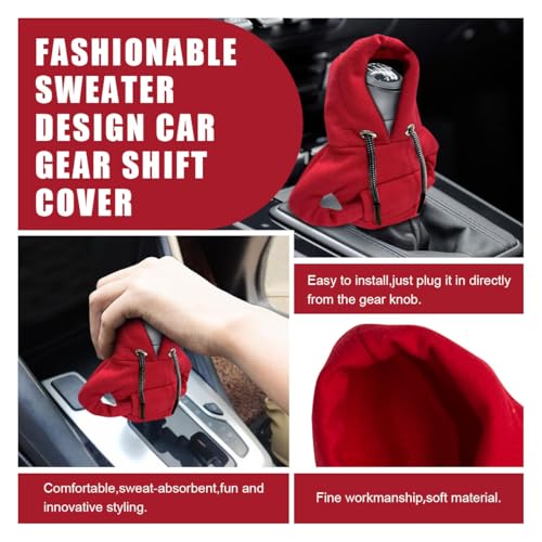 JOYCOURT Car Gear Shift Hoodie, Fashionable Gear Shift Knob Cover, Mini Hoodie for Auto Shifter, Auto Interior Cute Gadgets, Universal Car Decoration Accessories - Image 4