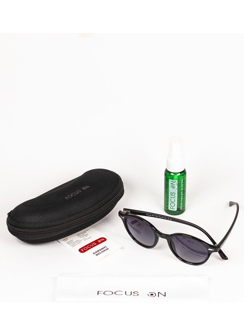 Focus On Lemon Black Retro Round Polarized Sunglasses  - Image 4