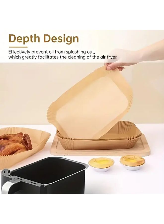 50pcs Rectangle Disposable Air Fryer Liners Non Stick Oil Waterproof Paper for Baking Roasting BBQ - Image 5