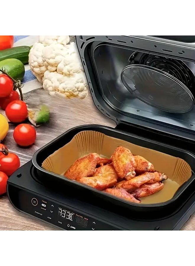 50pcs Rectangle Disposable Air Fryer Liners Non Stick Oil Waterproof Paper for Baking Roasting BBQ - Image 3