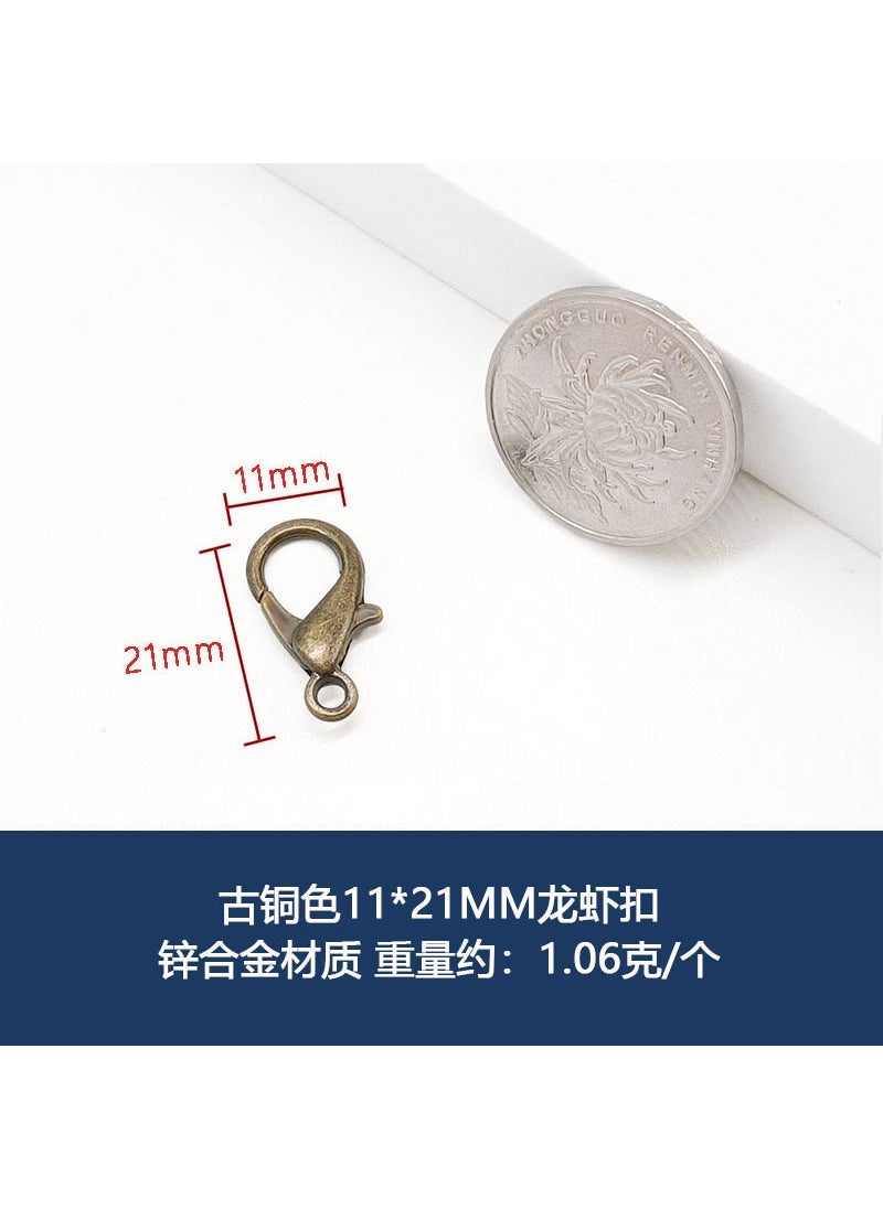 Arabest Wholesale Spring Clasp Lobster Claw for DIY Bag Bronze 11x 21mm lobster clasp one 