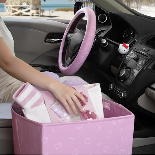 Carbella Sanrio Hello Kitty Car Trunk Organizer, Steering Wheel Cover, Air Freshener & Refill – Cute, Collapsible, Heavy-Duty Storage & Car Accessories for Groceries, Tools, Travel – 12.5"L x 12.5"W x 9"H - Image 5