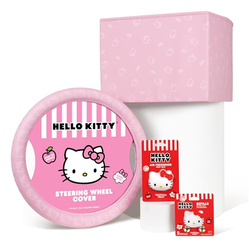 Carbella Sanrio Hello Kitty Car Trunk Organizer, Steering Wheel Cover, Air Freshener & Refill – Cute, Collapsible, Heavy-Duty Storage & Car Accessories for Groceries, Tools, Travel – 12.5"L x 12.5"W x 9"H - Image 1