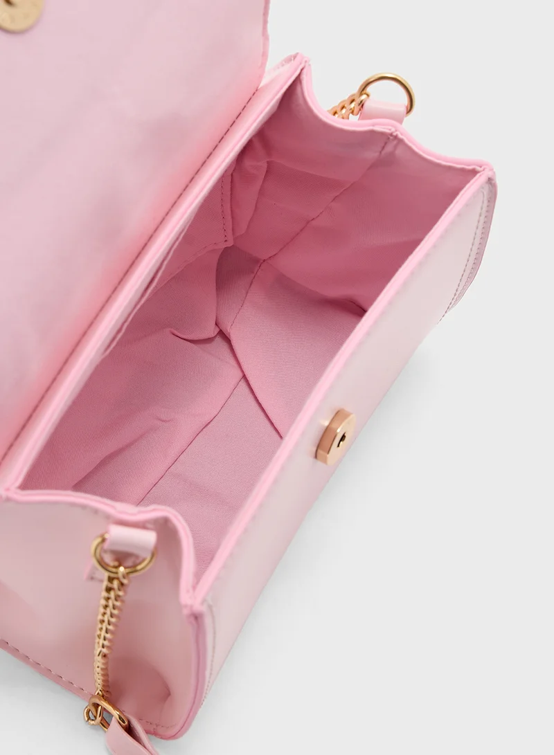 ELLA Metal Trim Stitch Detail Crossbody Bag