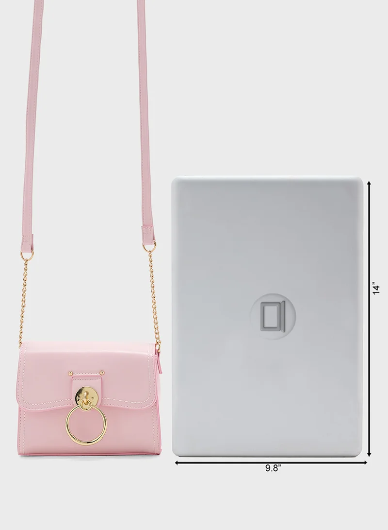ELLA Metal Trim Stitch Detail Crossbody Bag