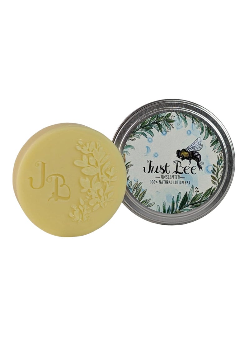 Just bee - 100% Natural Organic Gathered Beeswax Lotion Bar (Unscented) - Image 1