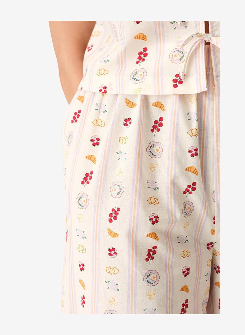 Penti Women Morning Time Printed Sleeveless Trousers Multicolour Set - Image 3