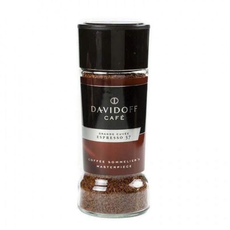 Davidoff Espresso 57 Intense Instant Coffee 11/12 Intensity - 100% Arabica, 3.53 oz 100g, Granule, Glass Bottle