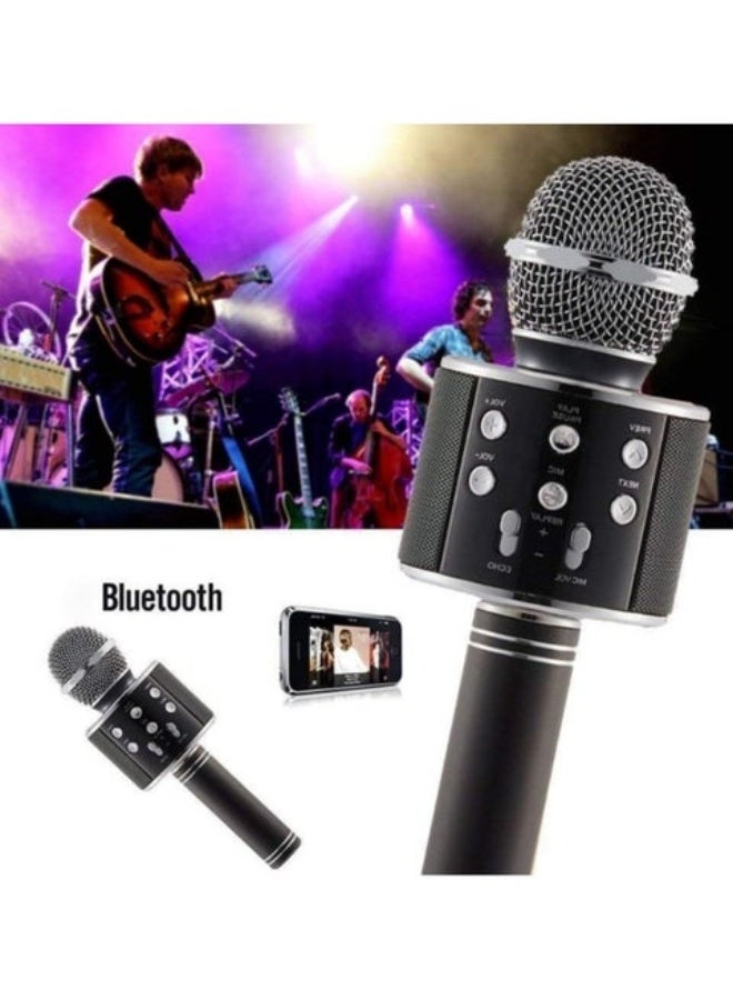 Wireless Karaoke Microphone Bluetooth Handheld Speaker Home Party Player Christmas Birthday Gift for Kids (Black) - Image 2