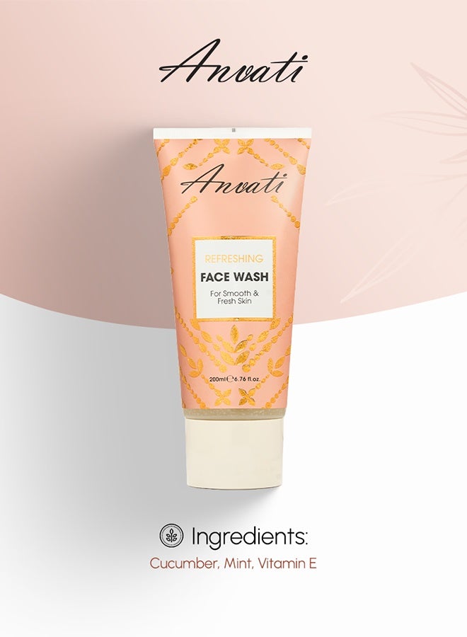 Anvati Refreshing Face Wash with Vitamin E – Anti-Acne Gel Cleanser for Oily & All Skin Types – 200ml - Image 3