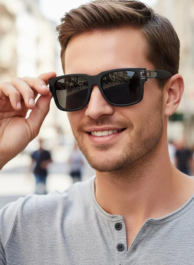 Take Two Men Black Square Sunglasses