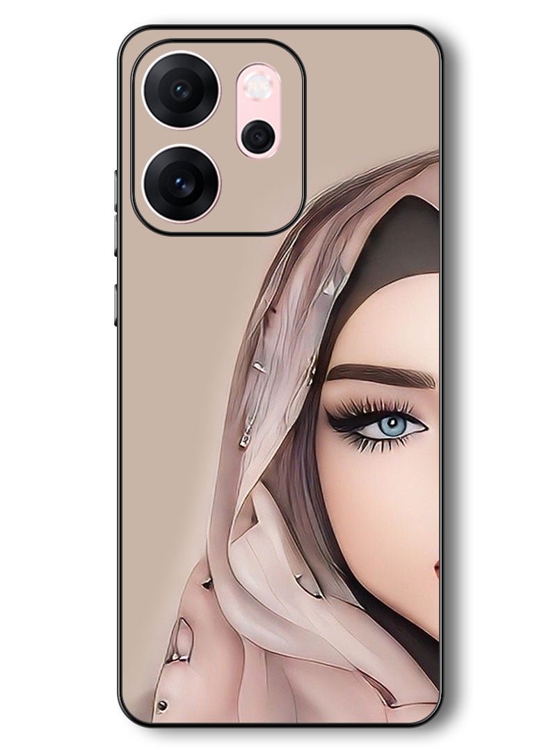 Theodor Case Compatible with Oppo Reno 14 F 6.57 Inch Protection Shockproof Bumper Cover Girl Half Face - Image 1