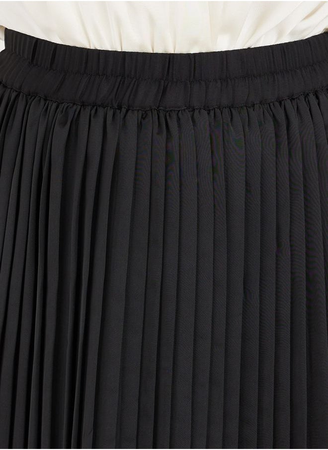 Styli - Pleated A-Line Maxi Skirt - Image 1