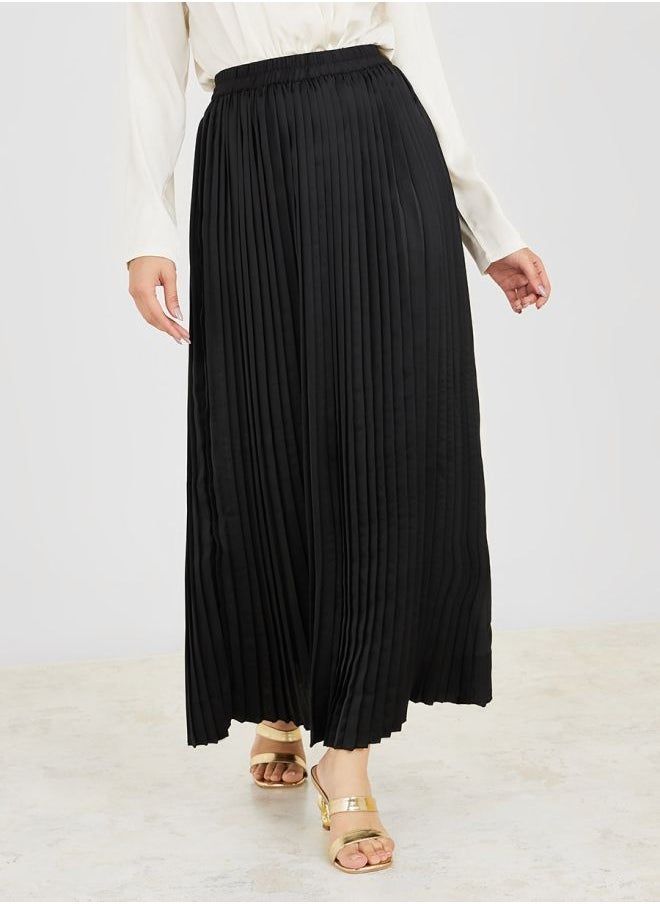 Styli - Pleated A-Line Maxi Skirt - Image 1
