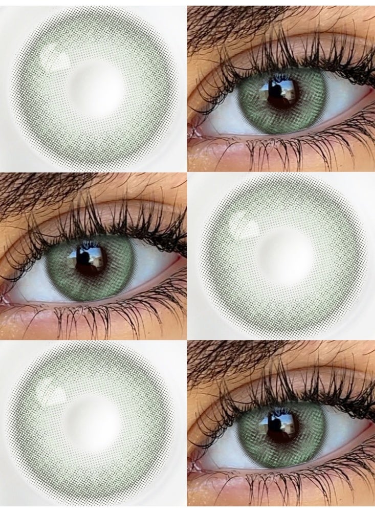 UYAAI Green Lenses Yearly Colored Contact Lenses, Unisex Cosmetic Contact Lenses, Natural Fashion Lenses, 42% Water - Image 4