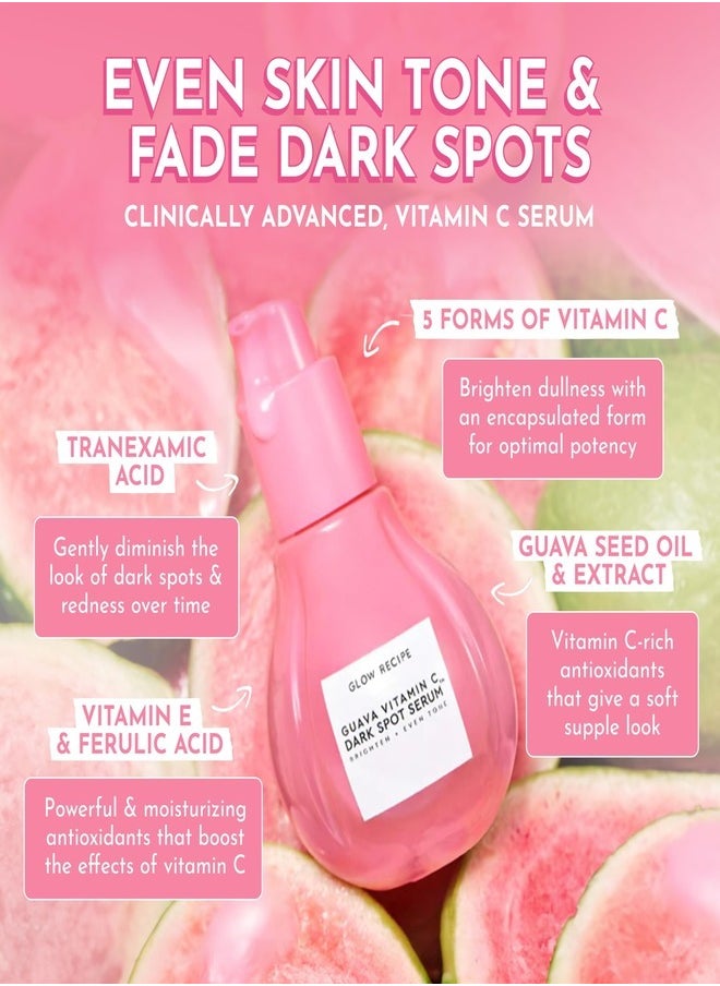 GLOW RECIPE - GLOW RECIPE Guava Vitamin C Dark Spot Serum 30ml – Brightening & Even Skin Tone Treatment with 5 Forms of Vitamin C, Guava Extract, and Niacinamide - Image 1