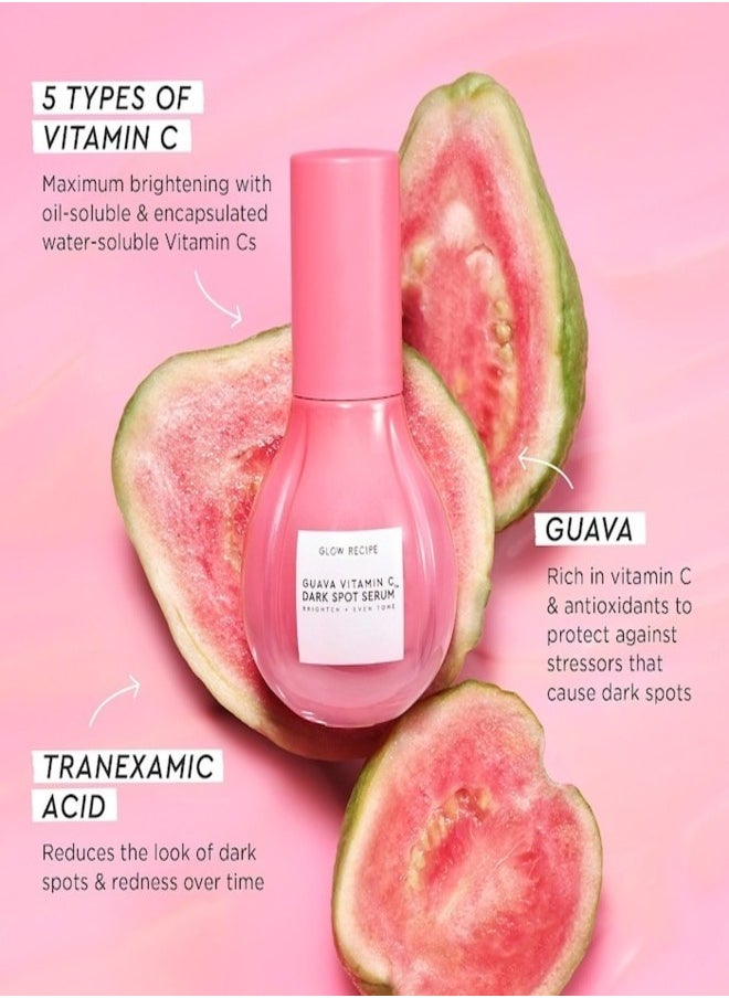 GLOW RECIPE - GLOW RECIPE Guava Vitamin C Dark Spot Serum 30ml – Brightening & Even Skin Tone Treatment with 5 Forms of Vitamin C, Guava Extract, and Niacinamide - Image 1