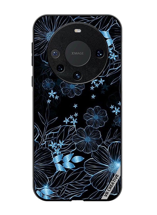 VR CREATIVE Protective Case Cover For Huawei Mate 60 Blue Flower Design Multicolour - Image 1