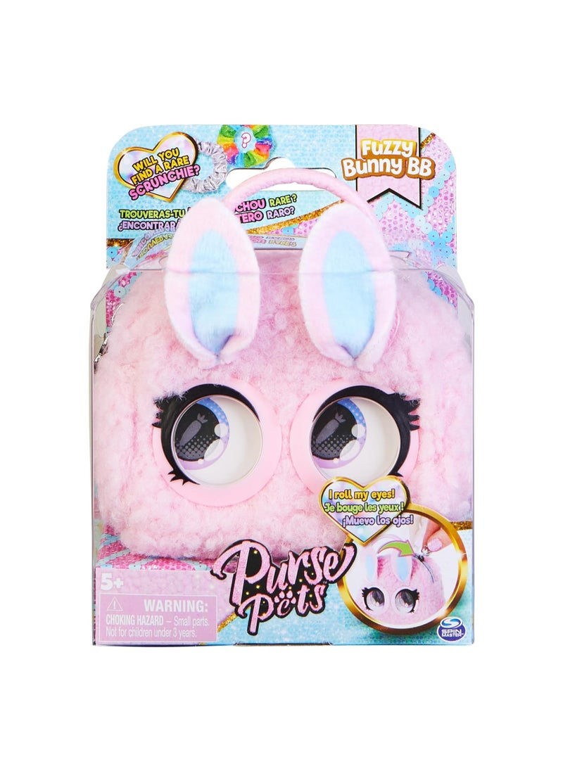 SPIN MASTER Purse Pets Micros Fuzzy Bunny BB Stylish Small Purse with Eye Roll Feature  - Image 1