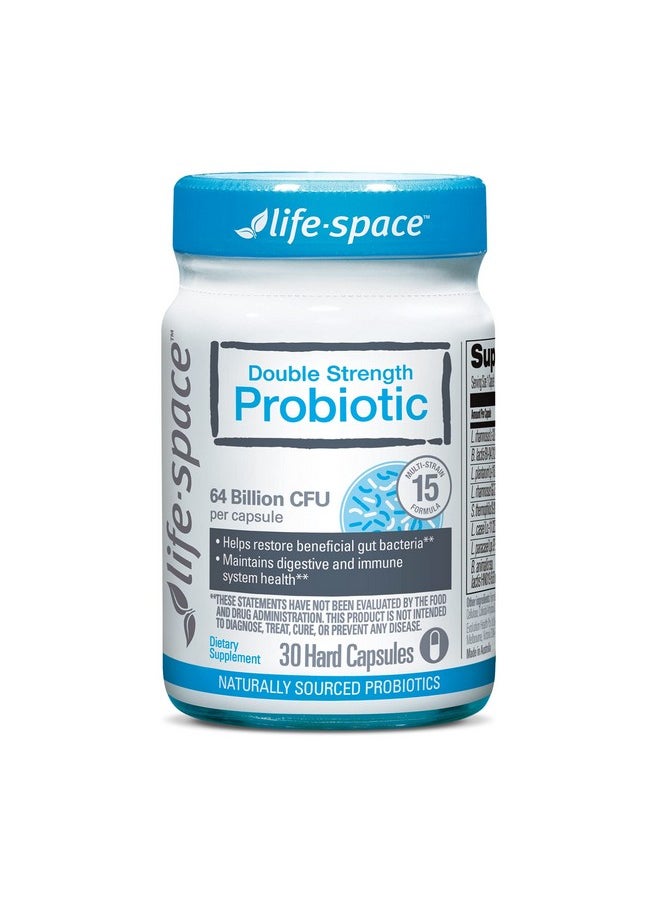 Life-Space - Double Strength Broad Spectrum Probiotic Supplement For Adults 64 Billion Cfu And 15 Strains 8 Billion Cfu Lactobacillus Rhamnosus(Lgg) To Support Digestive And Immune Health 30 Capsules - Image 1